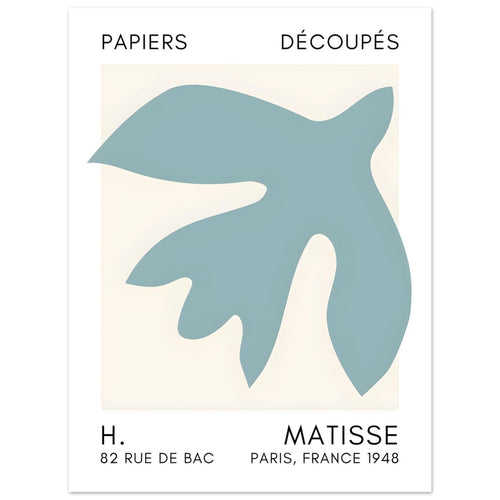 Artfulprints  Matisse – Floating forms turquoise   poster 30x40 cm - vtwonen shop