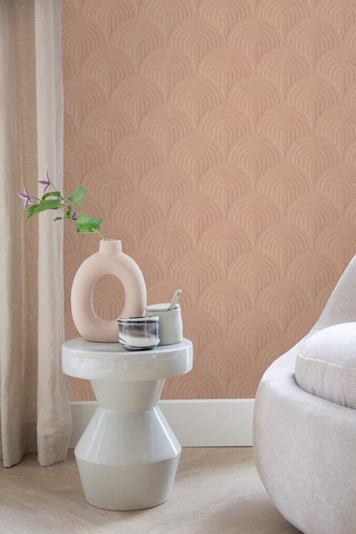 ESTAhome behang 3D-motief terracotta roze - 50 x 900 cm - 131110 - vtwonen shop