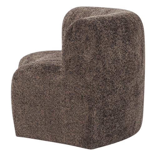 WOOOD eetbank halfronde hoek rug Mojo Base - Wollig - Bruin - 83x152x76
