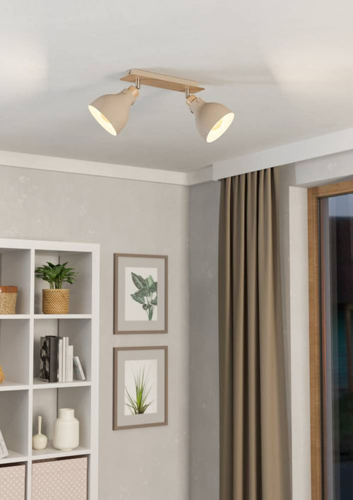 EGLO spot Arrecife - e27 - 53,1 cm - bruin/beige - staal - vtwonen shop