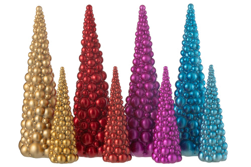 J-Line decoratie Ballen Kerstboom - polyresin - mix - large - 4 stuks - vtwonen shop