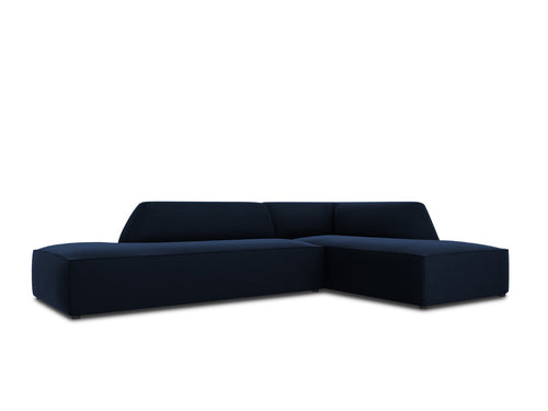 Micadoni - Rechter hoekbank "Ruby" 4 zitplaatsen, flueel, koningsblauw - 180x273x69cm