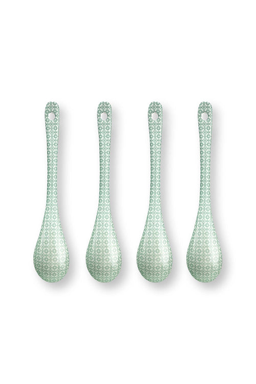 Pip Studio Theelepels Lily&Lotus - Porselein - Lichtgroen - Set van 4
