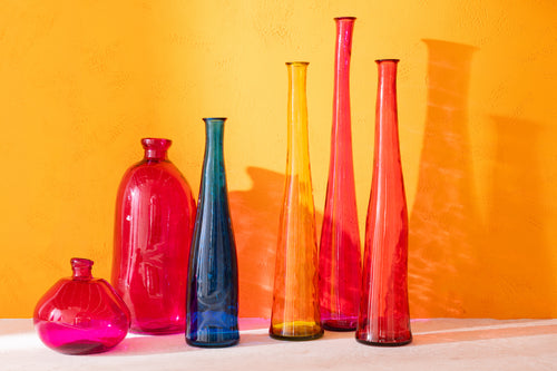 J-Line vaas Noah - glas - blauw - small - 80 cm hoog