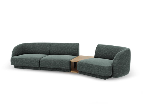 Micadoni Rechte modulaire bank Miley 3-zits, chenille, olie - 126x303x70cm