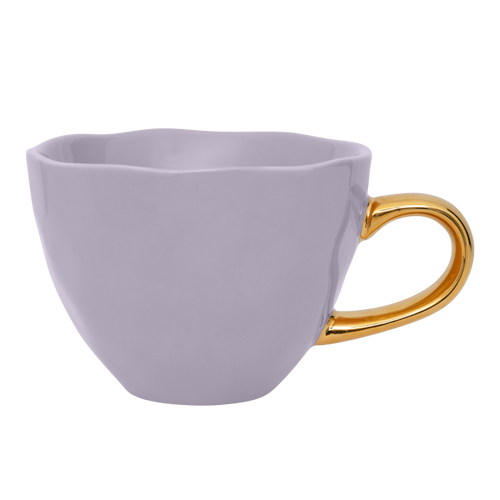 Urban Nature Culture Good Morning kopje Cappuccino/Tea en bord lila, set van 4, in cadeauverpakking