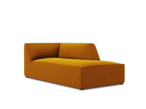 Micadoni - Rechter chaise longue "Ruby" flueel, geel - 180x93x69cm