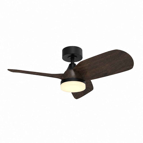 CristalRecord plafondventilator Bryan - 1 lichts - 92  x 38.5   cm - zwart hout