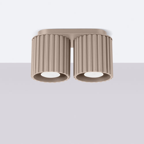 Sollux Lighting Plafondlamp AURA 2 taupe GU10 - 21x10x12cm
