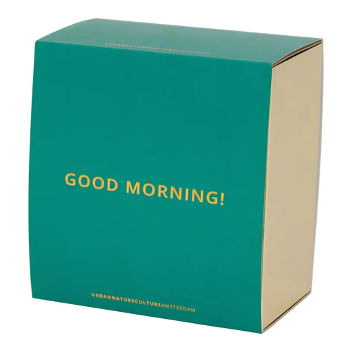 Urban Nature Culture Good Morning kopje Cappuccino/Tea en bord Papaya/slate - set van 4 - in cadeauverpakking