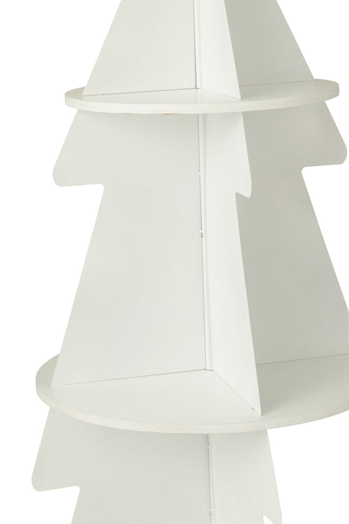 J-Line decoratie rek X'mas Tree - metaal - wit - medium
