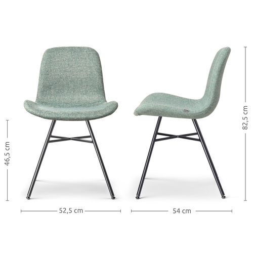 Nolon Noa-Fé Eetkamerstoelen Set van 2 - Zacht Groen - Witte Poten - vtwonen shop