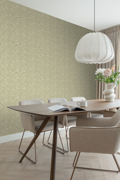 ESTAhome behang bloemetjes groen - 50 x 900 cm - 131669 - vtwonen shop
