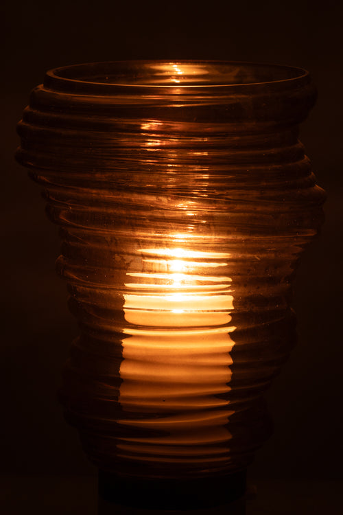 J-Line vaas Tornado - glas - grijs - large - Ø 20 cm - vtwonen shop