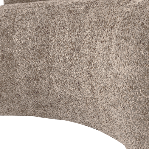 WOOOD eetbank halfronde hoek rug Mojo Base - Wollig - Donkerzand - 83x152x76