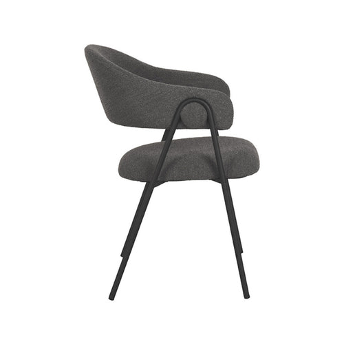 LABEL51 Eetkamerstoel Lowen - Grijs Bouclé - Zithoogte 49cm - Set van 2 - vtwonen shop