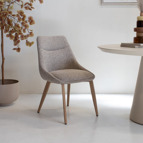 DÉJA Living Eetkamerstoel Malou - Taupe/Naturel - Set van 2 - vtwonen shop