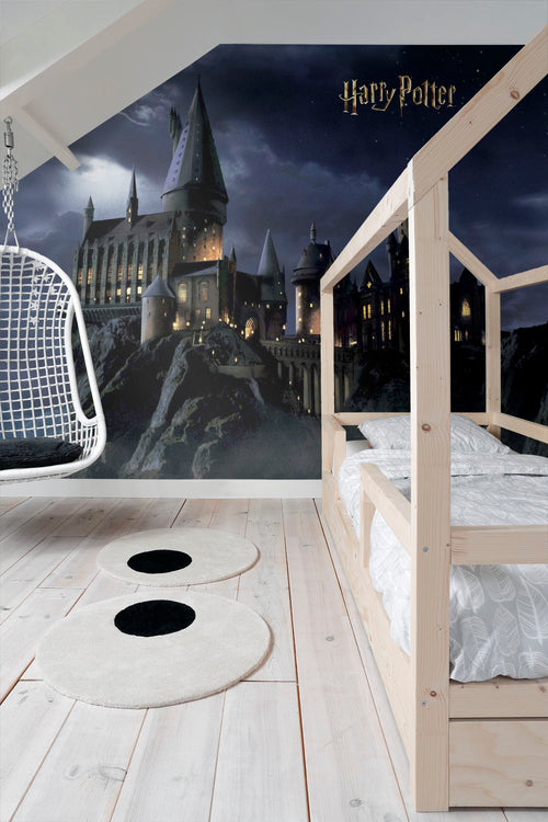 Sanders & Sanders fotobehang Harry Potter Zweinstein zwart en donkerblauw - 270 x 300 cm - 601189