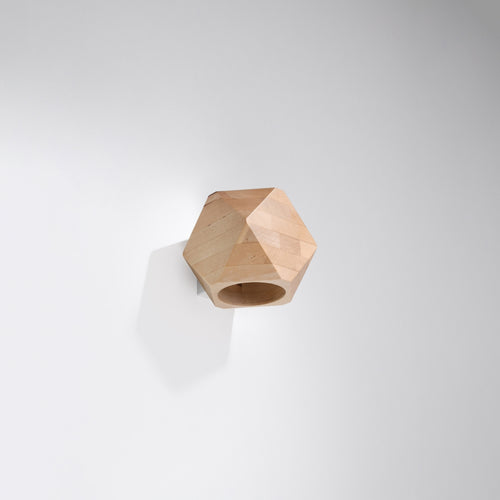 Sollux Lighting Wandlamp WOODY natuurlijk hout - 12x14x12cm