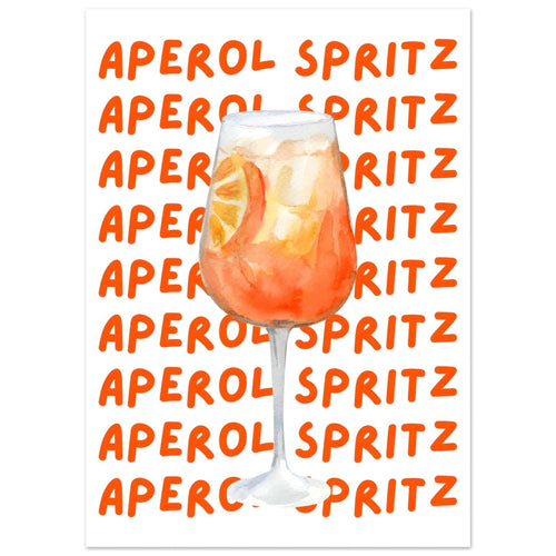 Artfulprints Poster Aperol Spritz - Written behind the glass   - 50x70 cm - Oranje