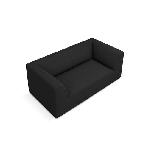 Cosmopolitan Design - Bank Siena 2-zits, structurele stof zwart - 92x174x69cm