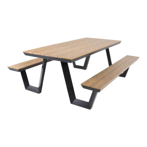 Lesli Living picknickset Arezzo - antraciet - 200x89x75cm