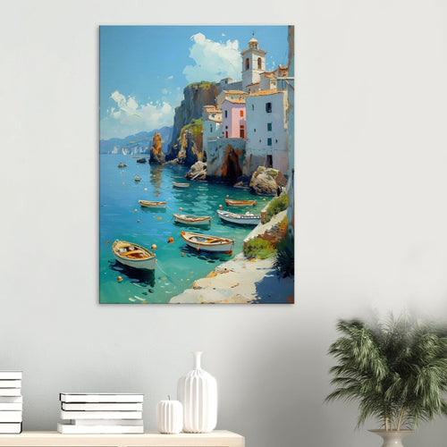 Artfulprints Canvas Harbour breeze canvas - 75x100 cm - Blauw