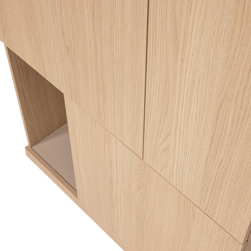 WOOOD opbergkast 80 cm Build - Eiken Fineer - Naturel - 215x80x41