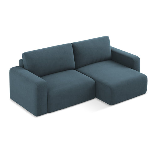 LaMiaSofa hoekbank rechts Ostia - textuurstof - jeans - 244x149x79