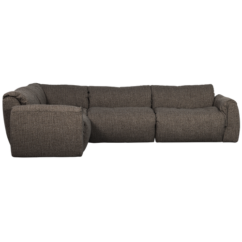 WOOOD hoekbank links Baggy - Geweven Stof - Warmgrijs Melange - 81x301x210 - vtwonen shop