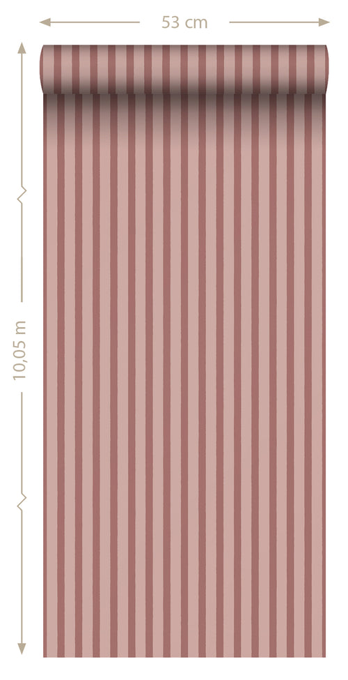 Sanders & Sanders behang geschilderde strepen bordeaux rood en roze - 50 x 900 cm - 935398
