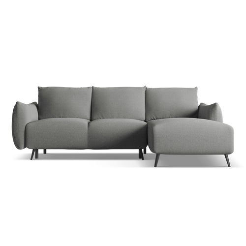 LaMiaSofa hoekbank rechts Genova - chenille stof - olifant - 242x162x86