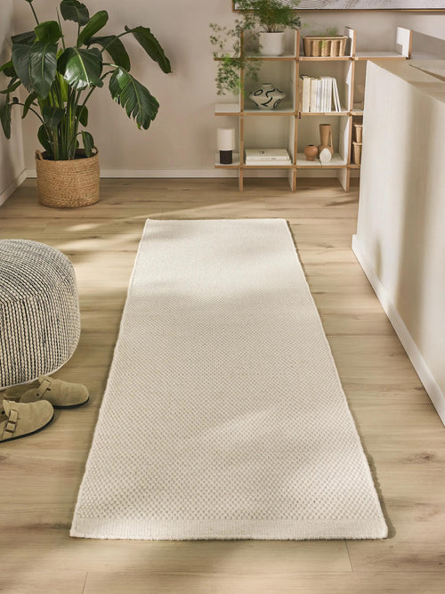benuta wollen loper Rocco - wit - 80x250 cm
