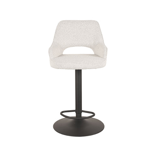 LABEL51 Barkruk Fer -  Wit Bouclé - Zithoogte 60–80cm