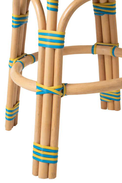 J-Line kruk Geo - riet - geel/azuurblauw - 2 stuks