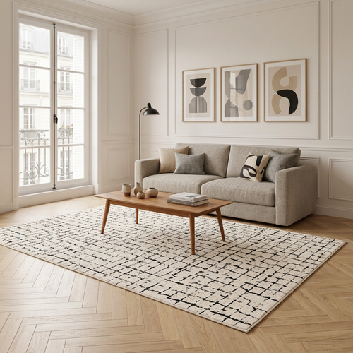 AFK Living vloerkleed Obsidian - reliëfeffect - zwart - 120 x 170 cm