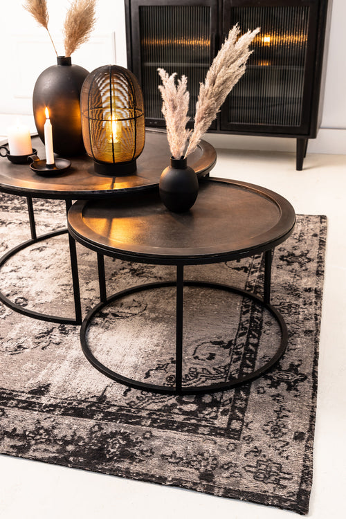 Light & Living tafel  - zwart - 78x78x42 cm