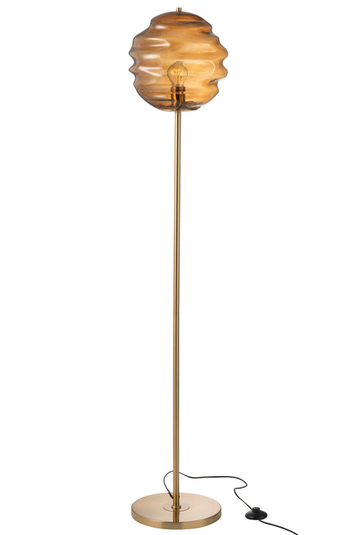 J-Line vloerlamp Bijenkorf - glas - bruin