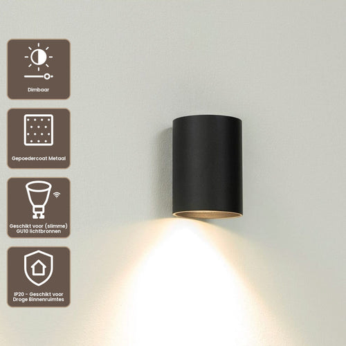 Artdelight Wandlamp Roulo 1 - Zwart