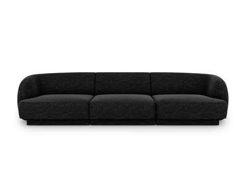 Micadoni Bank Miley 3-zits, structurele stof antraciet - 90x255x70cm