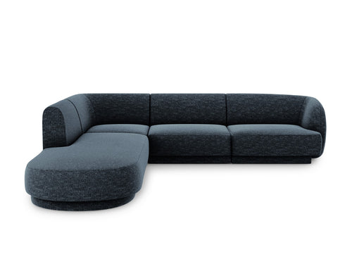 Micadoni linker hoekbank Miley 6-zits, chenille, koningsblauw - 248x255x70cm