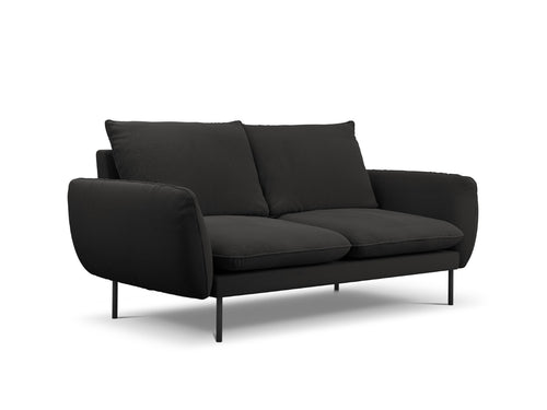 Cosmopolitan Design Bank Vienna 2-zits, boucle, zwart - 92x160x95cm