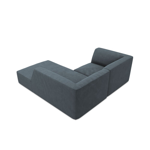 Cosmopolitan Design - Modulaire hoekbank rechts Siena 3-zits, ribfluwelen blauw - 180x186x69cm