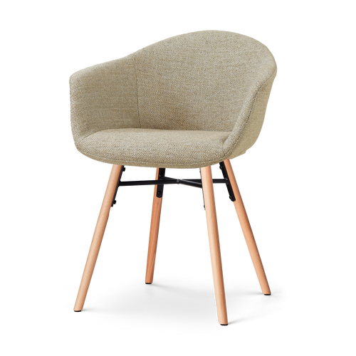 Nolon Nena-Otis Eetkamerstoel Taupe Melange - Houten Onderstel - vtwonen shop