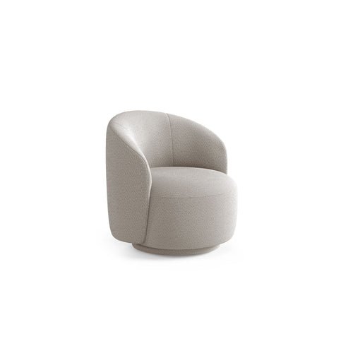 Cosmopolitan Design - Draaistoel Savona boucle lichtgrijs - 72.5x69x70.5cm