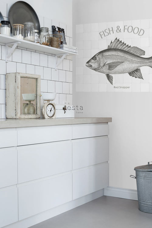 ESTAhome muursticker vis zwart - 145 x 97 cm - 159033 - vtwonen shop