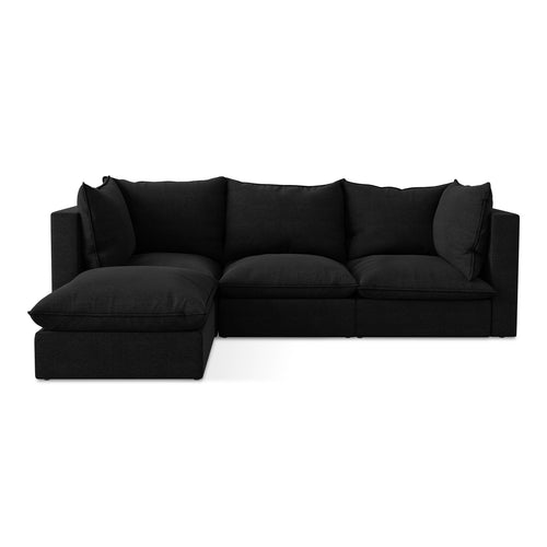 LaMiaSofa hoekbank links Ravenna - bouclé - zwart - 255x165x77