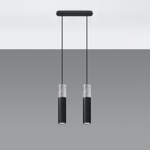 Sollux Lighting Hanglamp BORGIO 2 zwart - 30x6x90cm