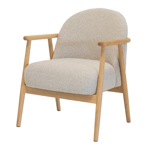 DÉJA Living Fauteuil Skövde - Beige Stof/Eiken - 65x72x81cm - vtwonen shop