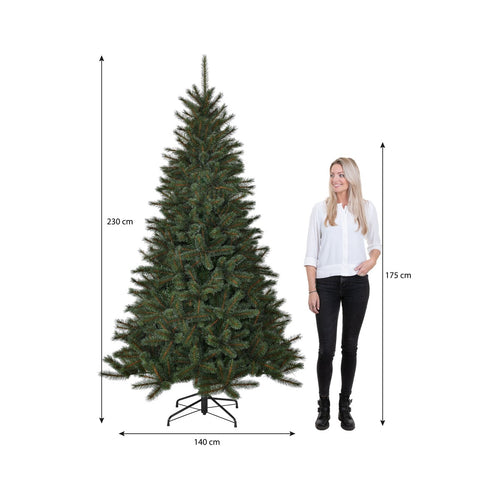 Black Box Trees Toronto Kunstboom h230xd140cm - Kerstboom met Realistische Frosted Naaldtips - Kerstversiering voor Binnen - Scharnierconstructie voor